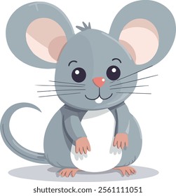 Cute Little Mouse Character Vector illustration, Cute Mouse vector artwork