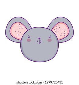 cute and little mouse head character