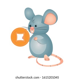 cute little mouse isolated icon vector illustration design