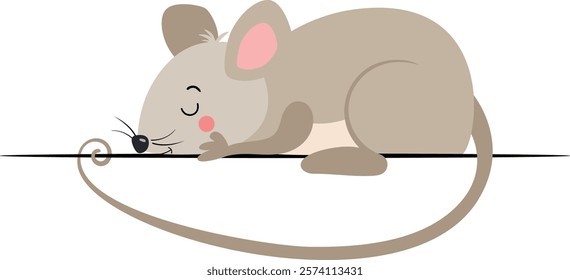 Cute little mouse sleeping peacefully
