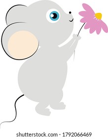 Cute little mouse, vector character illustration art