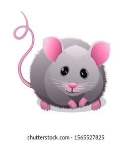 Cute little mouse. Vector illustration.