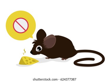 Cute little mouse vector illustration: Forbidden