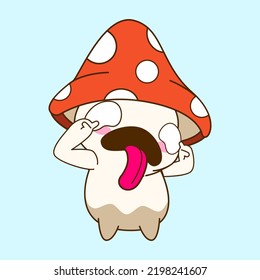 cute little mushroom vector illustration