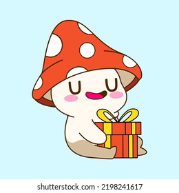 cute little mushroom vector illustration