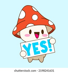 cute little mushroom vector illustration