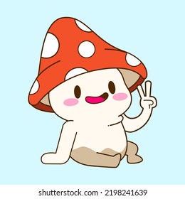 cute little mushroom vector illustration