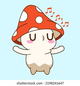 cute little mushroom vector illustration