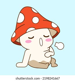 cute little mushroom vector illustration