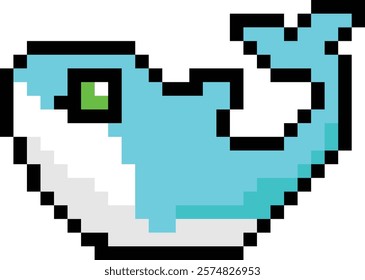 cute little neon whale with glasses