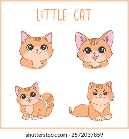 Cute little orange cat character