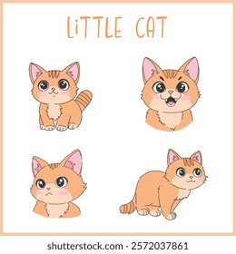 Cute little orange cat character