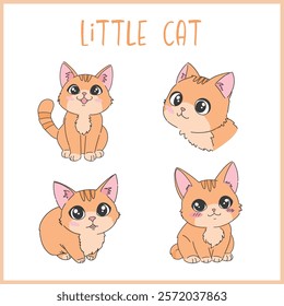 Cute little orange cat character