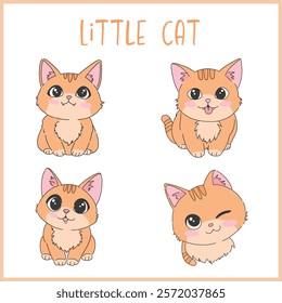 Cute little orange cat character