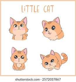 Cute little orange cat character