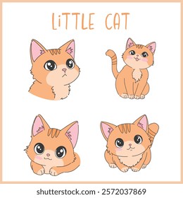 Cute little orange cat character