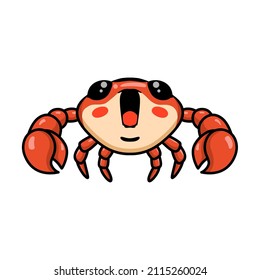 Cute little orange crab cartoon