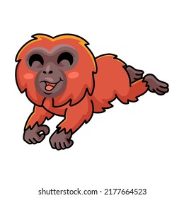 Cute little orangutan cartoon posing