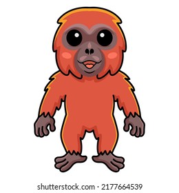 Cute little orangutan cartoon standing