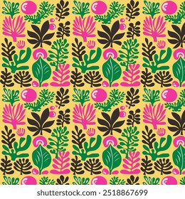 Cute little original African design pattern illustration Nature leaves
