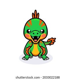 Cute little oviraptor dinosaur cartoon