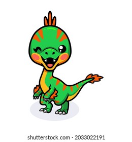 Cute little oviraptor dinosaur cartoon