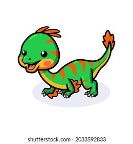 Cute little oviraptor dinosaur cartoon