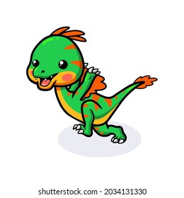 Cute little oviraptor dinosaur cartoon