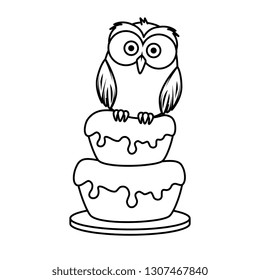cute little owl bird character