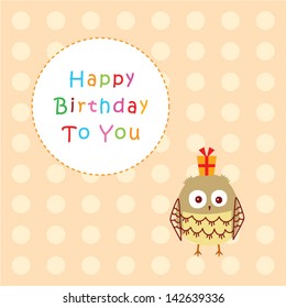 cute little owl birthday greeting