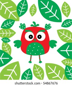 cute little owl in forest