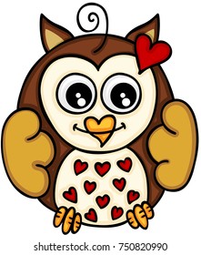 Cute little owl in love