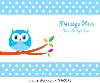 cute little owl message card