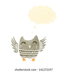 cute little owl retro cartoon