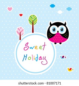 cute little owl sweet holiday