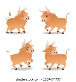 Cute Little ox or bull vector illustration