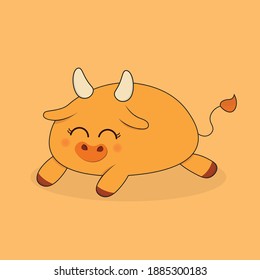 Cute little Ox. Chinese New Year. Year of the Ox.