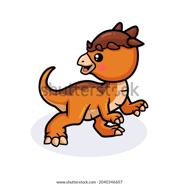 Cute Little Pachycephalosaurus Dinosaur Cartoon Stock Vector Royalty Free 2040346607 1992