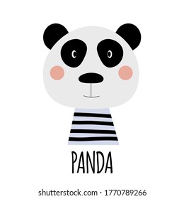 Cute Little Panda Animal Icon. Vector Illustration EPS10