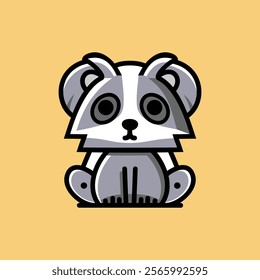 cute little panda bear character icon vector illustration design