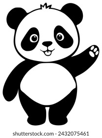 A cute little panda bear vector art