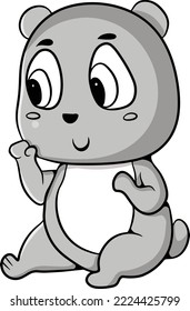 cute little panda cartoon illustration design