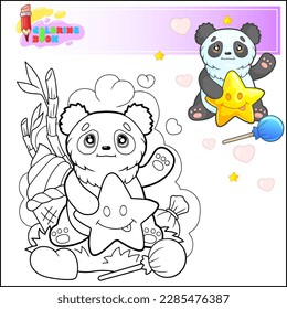 cute little panda coloring book