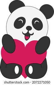 Cute little panda design for print or use as poster, card, flyer, sticker or T Shirt
