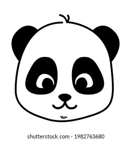 Cute Little Panda Face Baby Isolated Stock Vector (Royalty Free ...