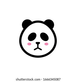 cute little panda head vector logo design. kids animal icon illustration