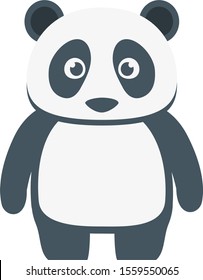 Cute little panda on a transparent background. Vector illustration in a flat style