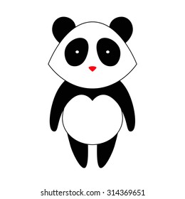 Cute little panda. Simple vector template