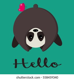 Cute little panda smile vector illustration