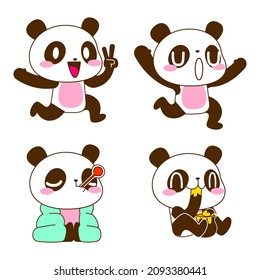 süße kleine Panda-Vektorgrafik